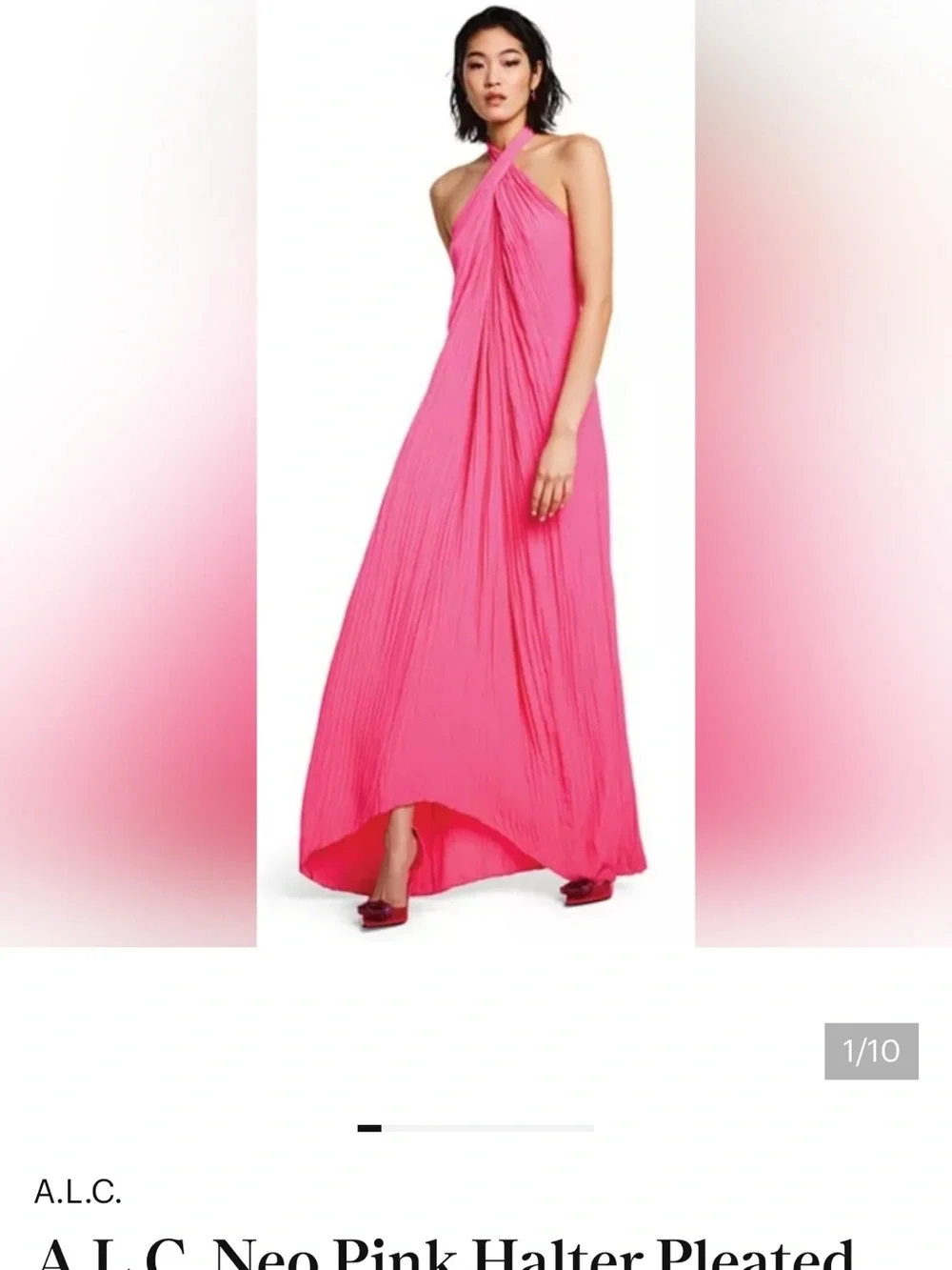 A.L.C. Hot Pink Halter Maxi Dress